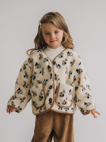 Меховая куртка в цветочек, Молоко