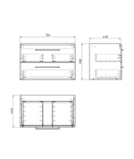 Тумба с раковиной Zero, подвесная, 80х45х55,5 см, ЛДСП, белый, ZLF804555-WL-CR