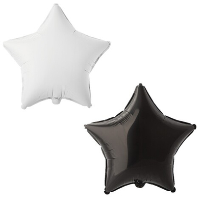 Фольгированный шар-звезда, пастель, черный/белый, 46 см