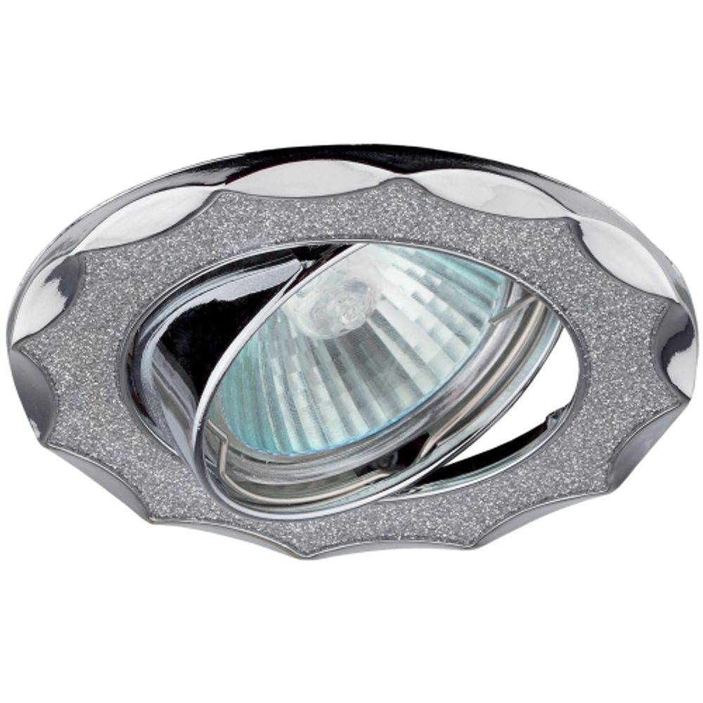 DK17 CH/SH SL Светильник ЭРА декор звезда со стеклянной крошкой MR16,12V/220V, 50W,хром/серебряны
