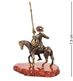 AM-2119 Фигурка «Дон Кихот на коне» (латунь, янтарь)