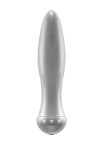 Вибратор-торпеда с кристалликами The Gem Silver - 16,6 см. (Цвет: серебро)