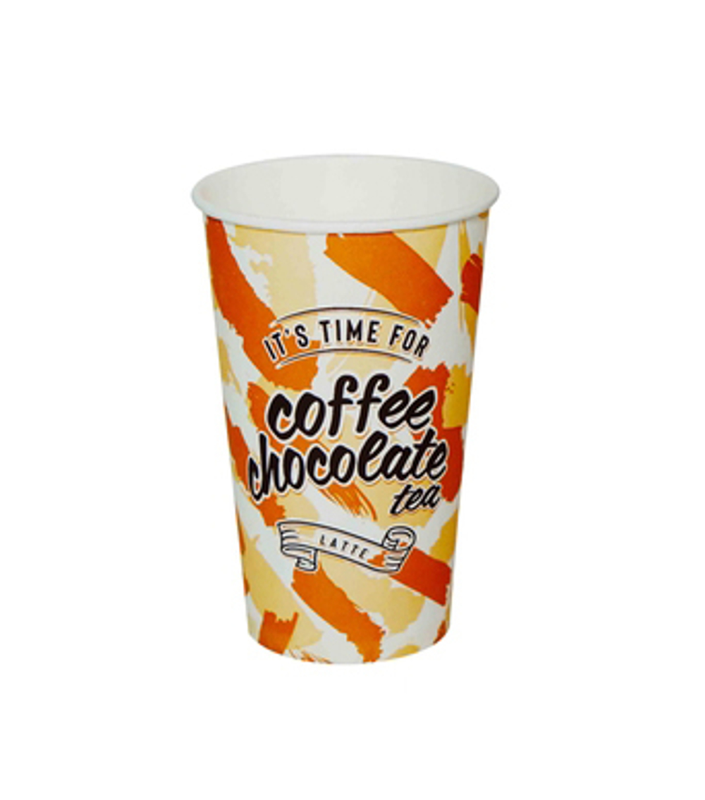 Стакан ГН 400 мл (d-90 мм) бумажный "Coffee Time" (50/1000 шт.) Пэйпер Кап