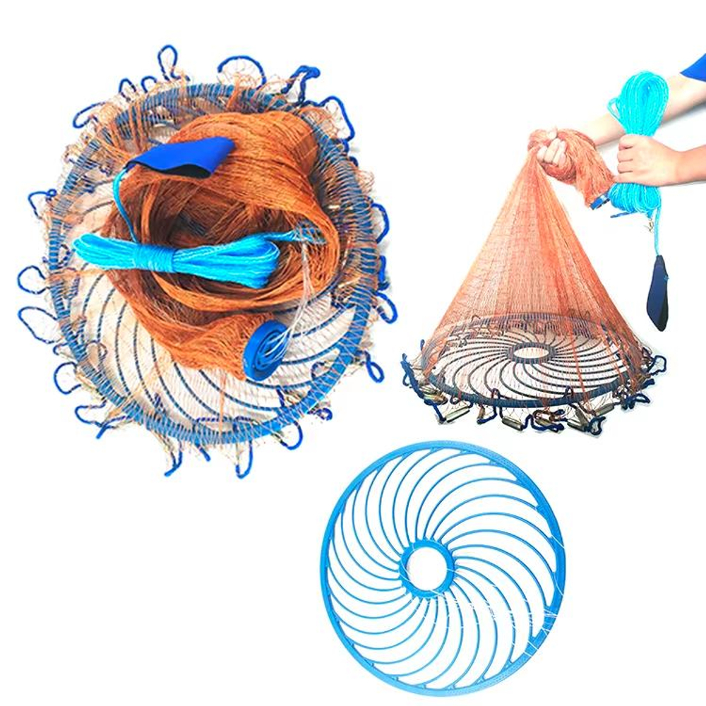 Кастинговая сеть капрон (Американский тип) с Большим кольцом 2,4 м - 8FT