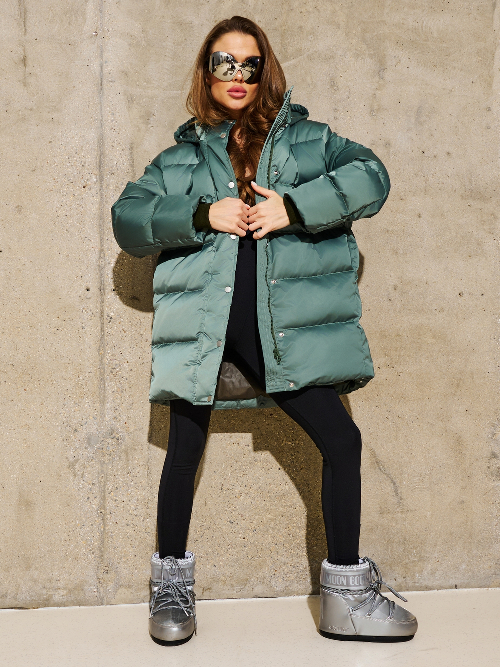 NEW NEW NEW 🫒 Пуховик объёмный средней длины "OLIVE" 🫒 NEW NEW NEW