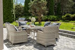 "Неаполь" обеденная группа плетеная из искусственного ротанга, цвет соломенный
