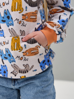 Детское худи дХ-31/бежмеланж-кошки