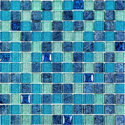 Satin Blue мозаика Bonaparte стеклянная голубой квадрат