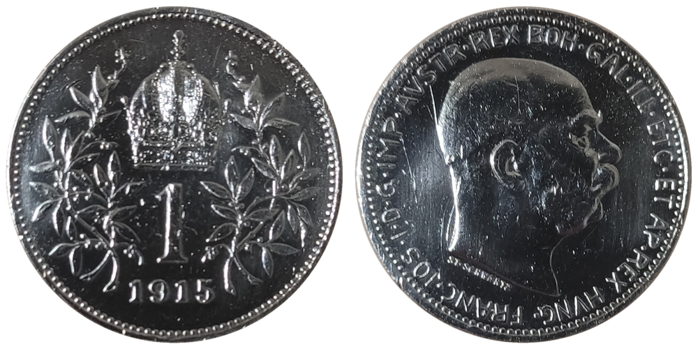 Австрия 1 крона, 1912-1916 Император Франц Иосиф I XF