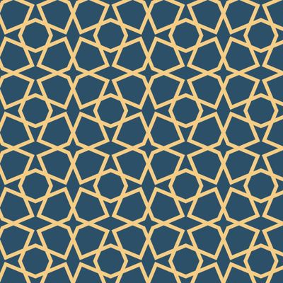 Марокканский геометрический сине-желтый орнамент