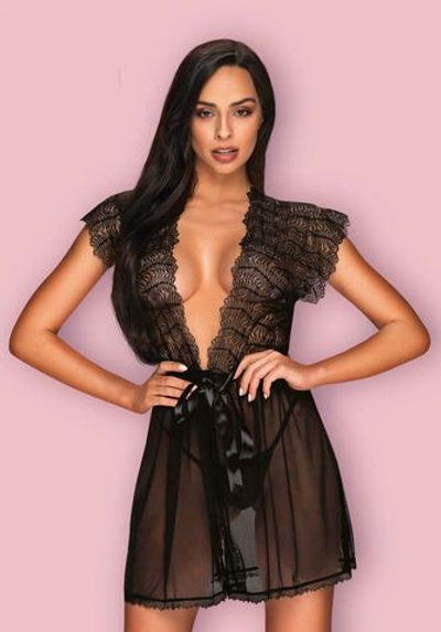 Оригинальный кружевной пеньюар Romanesa (Размер: L-XL) (Цвет: черный)