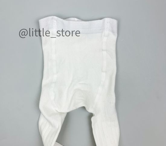 Колготки хлопковые "Полоска" со стоперами, Молочные