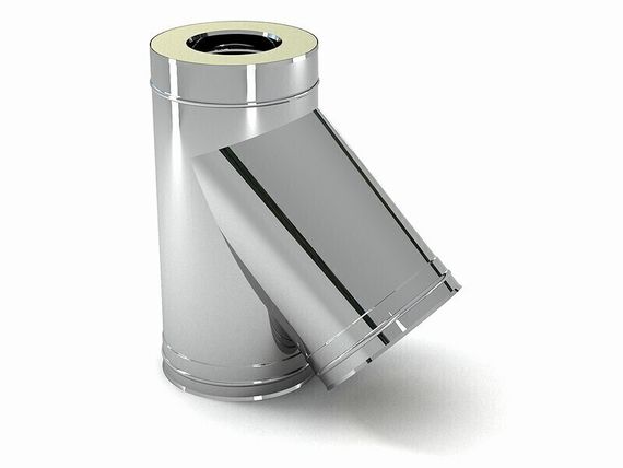 Сэндвич-тройник 135° (430/0,8мм + нерж.) Ф115х200