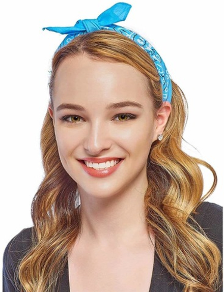 Бандана голубой градиент пейсли