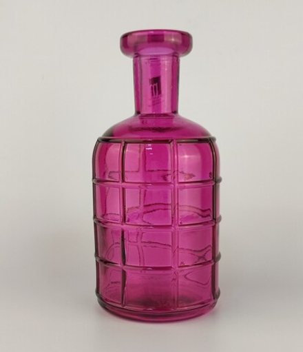 Емкость для интерьера (или ваза), d=14 см, h=28 см, стекло, цвет пурпурный 6014C008