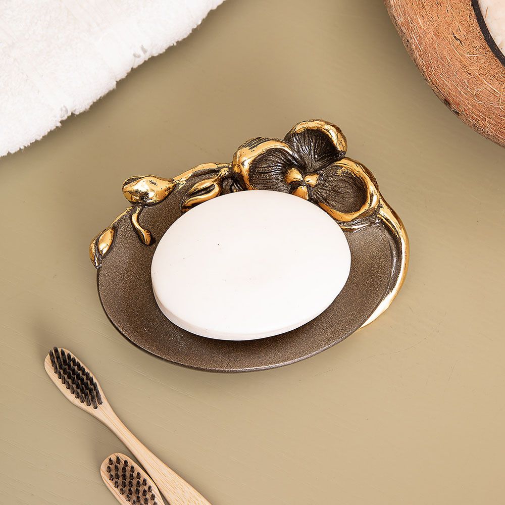 Мыльница Орхидея Калипсо Бронза