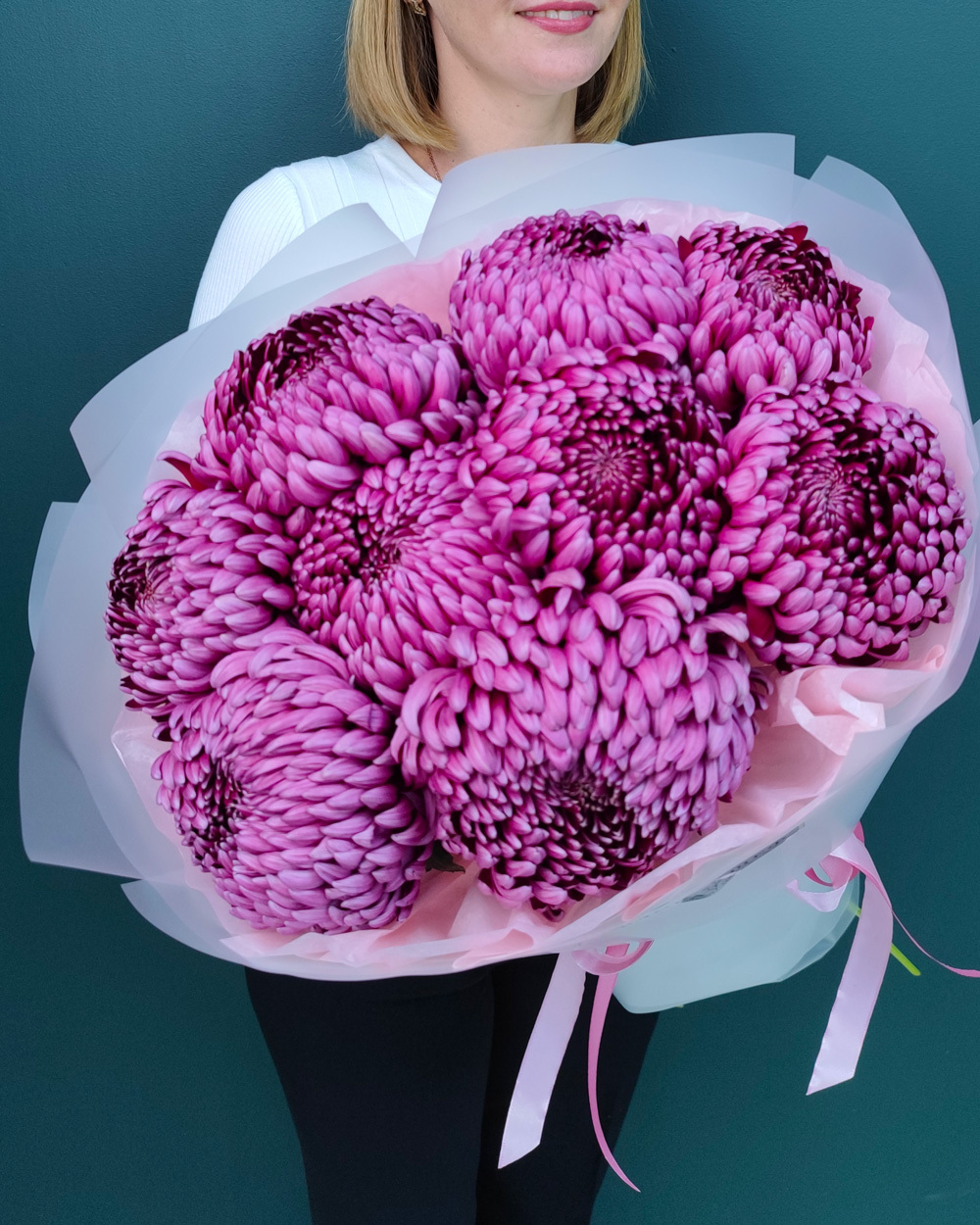 Хризантема Бигуди Перпл,9 веток(00372)