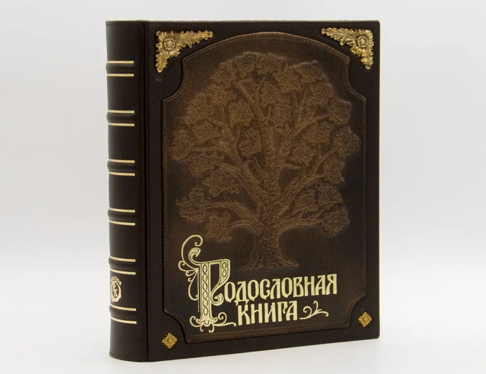 Альбом генеалогическое древо «Традиции», натуральная кожа, с бронзовыми накладками