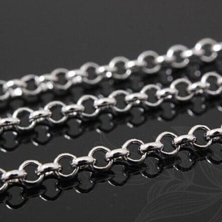 Цепочка, цвет серебро (родий), размер звена 2.5*2.5 мм, цена за 50 см