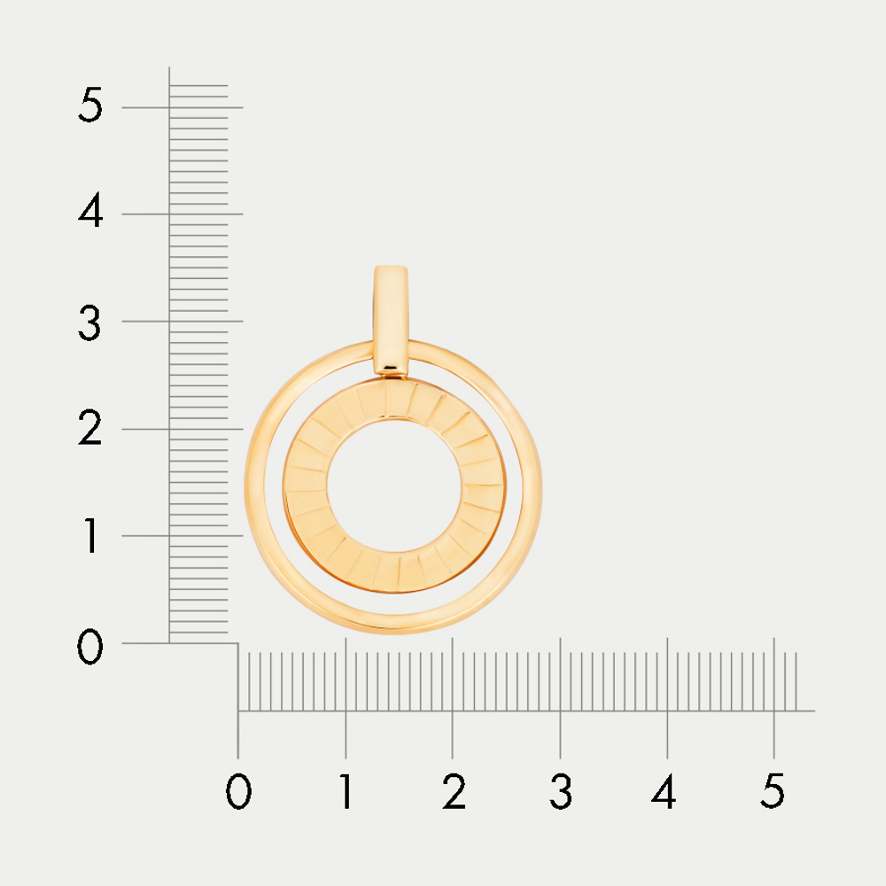 Женская подвеска из желтого золота 585 пробы без вставок (арт. л034061)