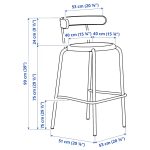 Барный стул - YNGVAR IKEA/ ИНГВАР ИКЕА, 99х53х51 см, черный