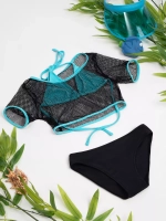 купальник раздельный 3 в 1 топ кроп парео и трусы