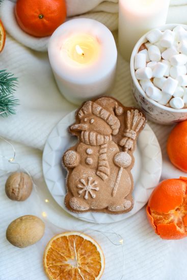 печатный пряник снеговик