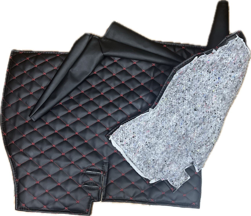 Коврик под рычаги КПП УАЗ 452, 3303 (красная нить Бабочка)