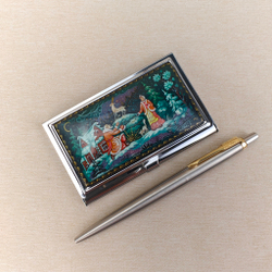 Набор подарочный "Серебряное копытце" с ручной росписью в футляре