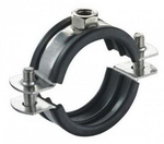 Хомут металлический с гайкой М8, 3/8"-2 1/2" (16-80 мм), с резиновым профилем