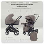 Детская коляска Rant Garda 3 в 1 с автокреслом Evomax Grey Mocca