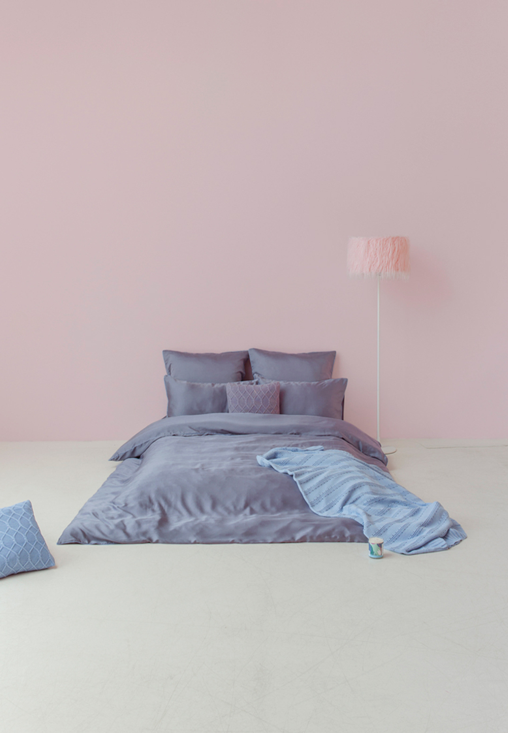 Постельное белье 2 спальное евро Luxberry Тенсель сиреневое