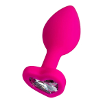 Розовая анальная втулка 7см с прозрачным кристаллом ToyFa ToDo Diamond Heart 357023