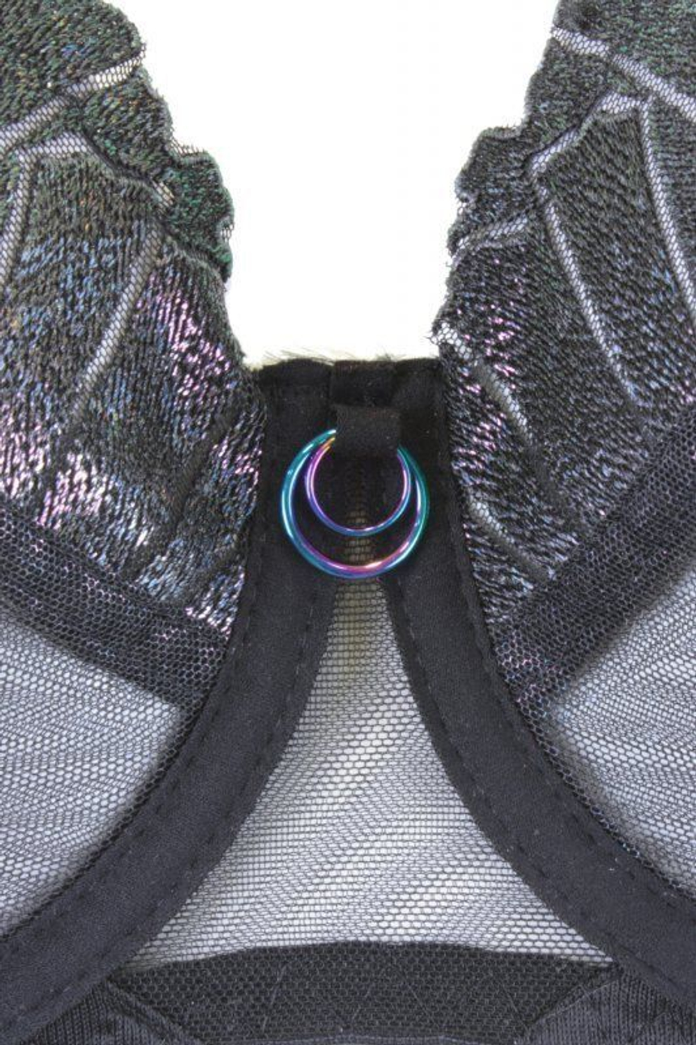 Бюстгальтер plus size на косточках с блестящими элементами (Размер: 80K) (Цвет: черный)