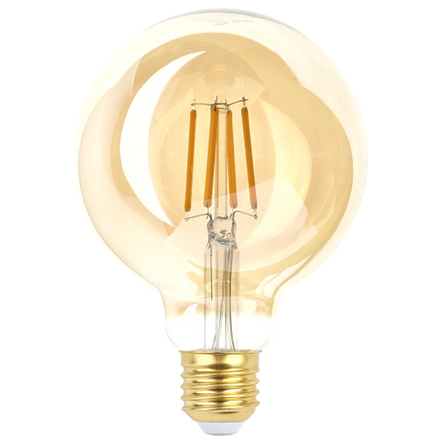 Лампочка светодиодная ЭРА F-LED G95-7W-824-E27 gold E27 / Е27 7Вт филамент шар золотистый теплый белый свет