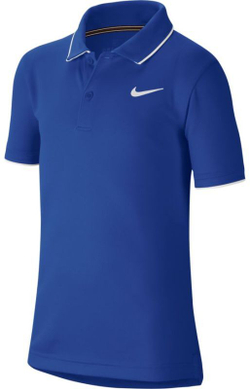 Футболка для мальчика теннисная Nike Court B Dry Polo Team - game royal/white