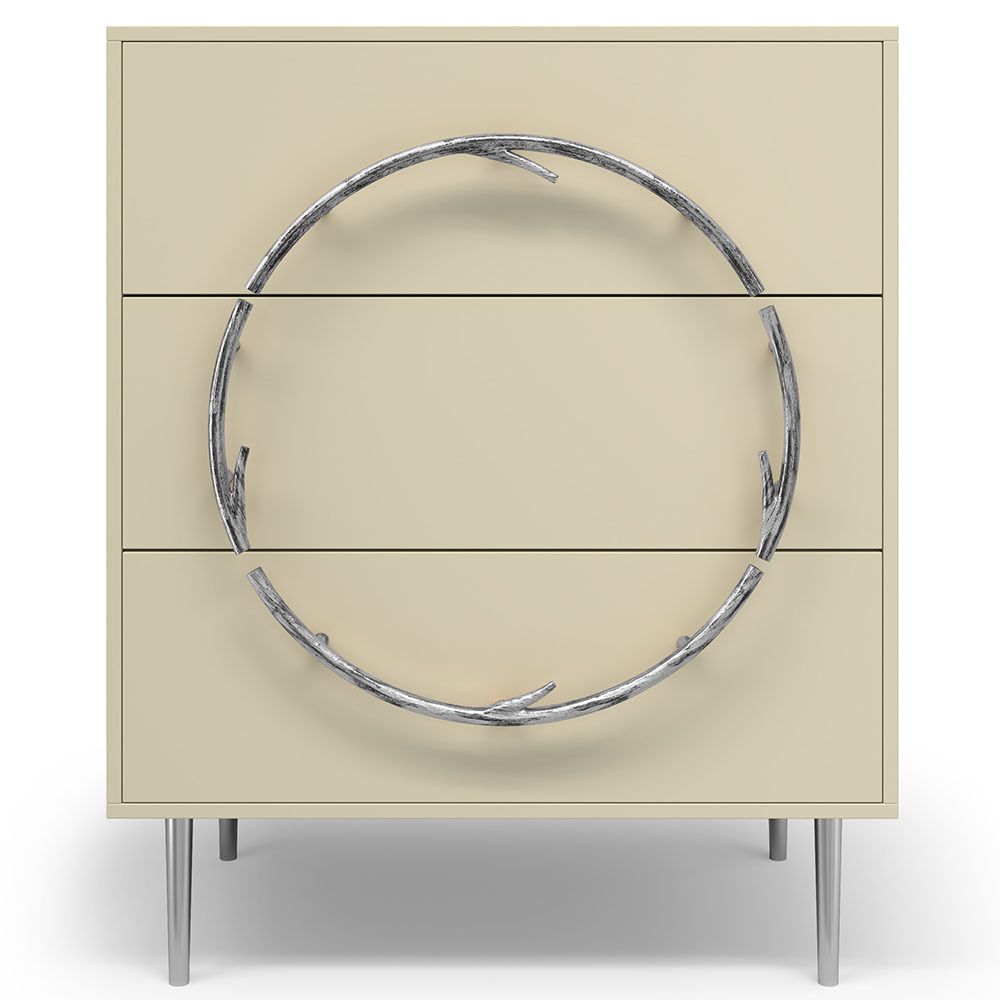 Комод Арт Колор matte Стайл Сильвер с 3 ящиками Серый шелк матовый