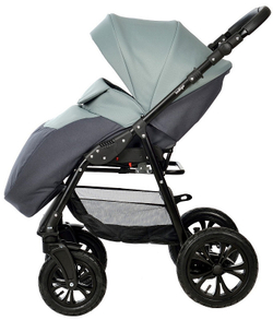 Детская коляска Indigo Charlotte Sity 3 в 1 с автокреслом Avionaut Cosmo Cs 02 т.серый+шалфей