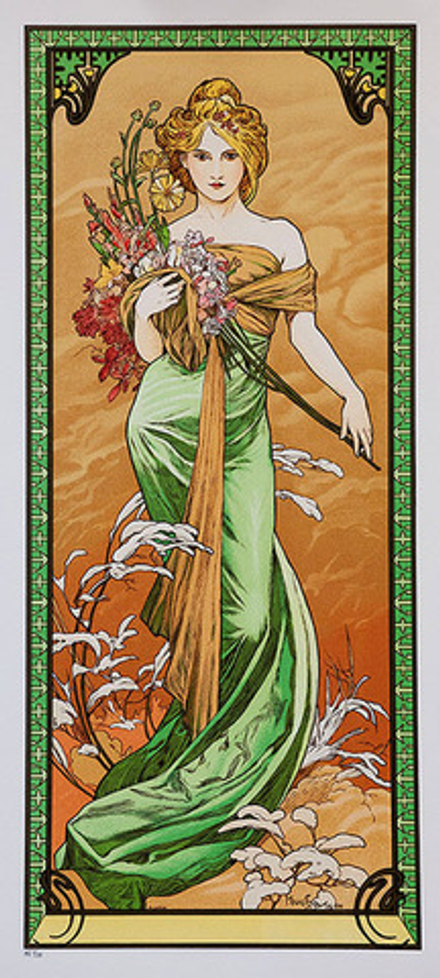 "Весна", Муха Альфонс, картина для интерьера (репродукция)