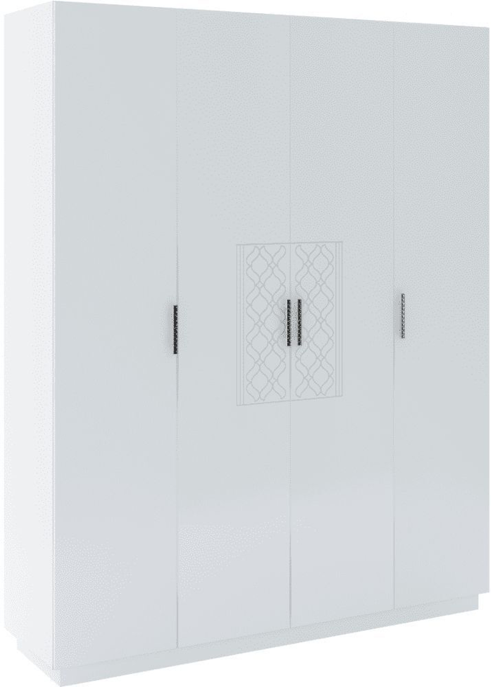 Шкаф для одежды распашной с зеркалом и полками Белый Поры Дерева/Белый Глянец, 130х51х222 см Тиффани RINNER мебельная фабрика