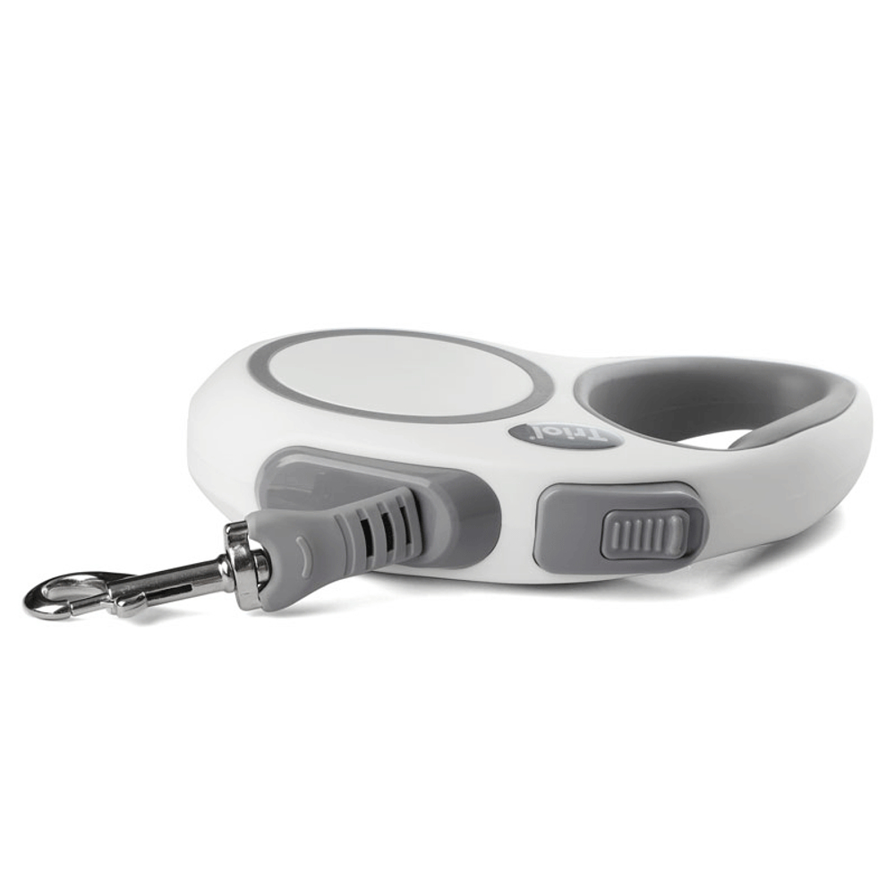 Поводок-рулетка для собак Urban M, 5м до 25кг, лента, белый, Triol