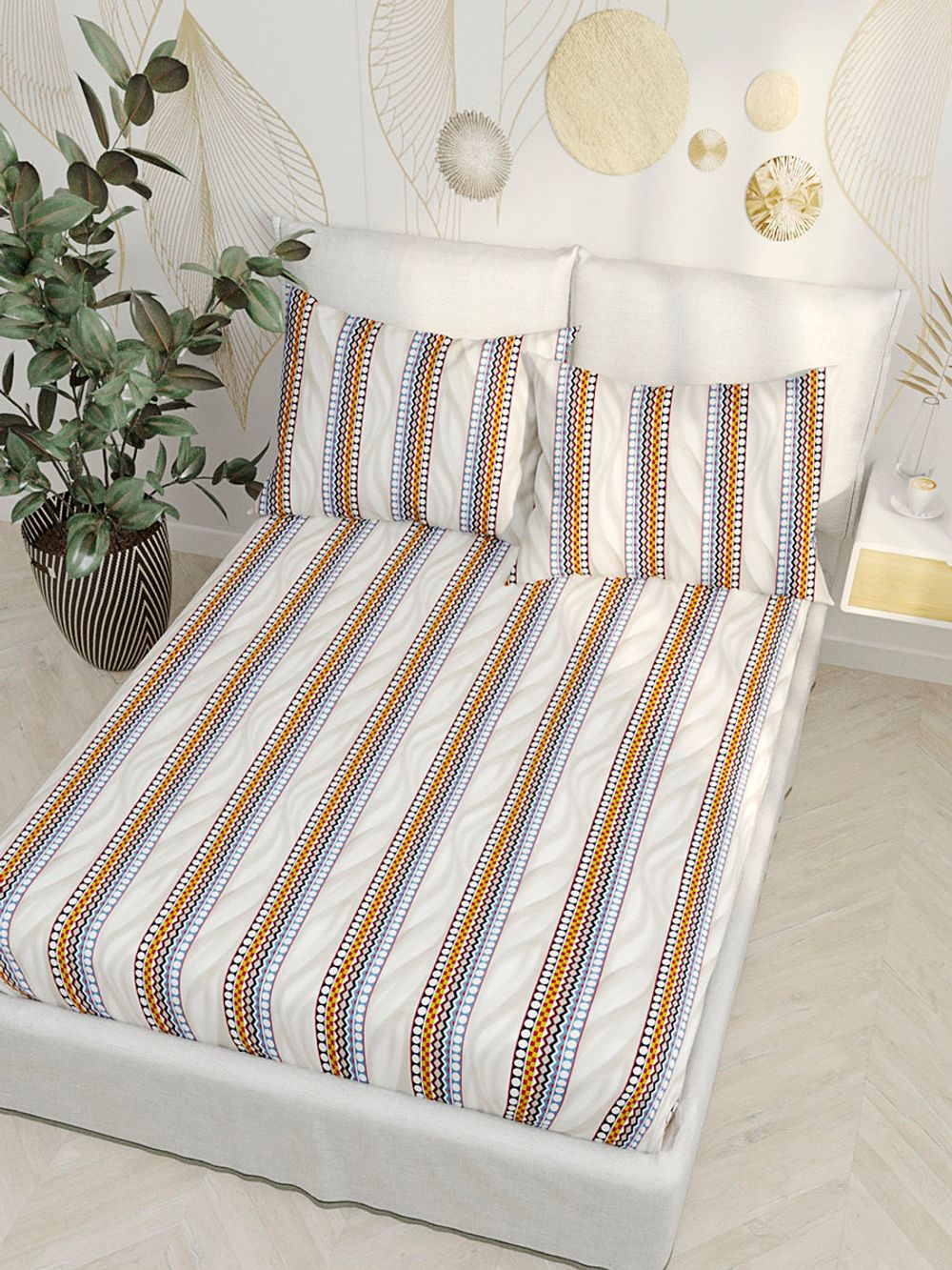 Постельное белье Сказка "Sweet Life/Sweet Life (компаньон)" евро Наволочка 50х70 см 2 шт Простынь на резинке 180х200 см Пододеяльник 200х215 см, перкаль