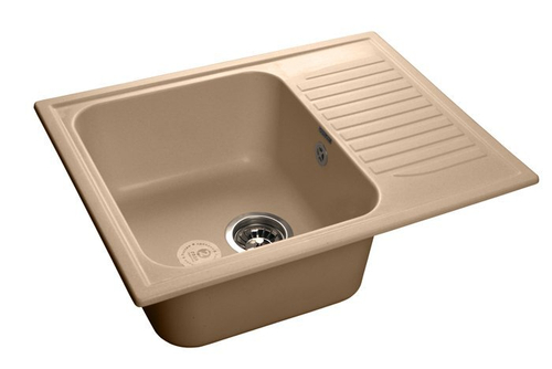 Мойка мрамор GF-S645L чаша+крыло 641*496мм(серый)