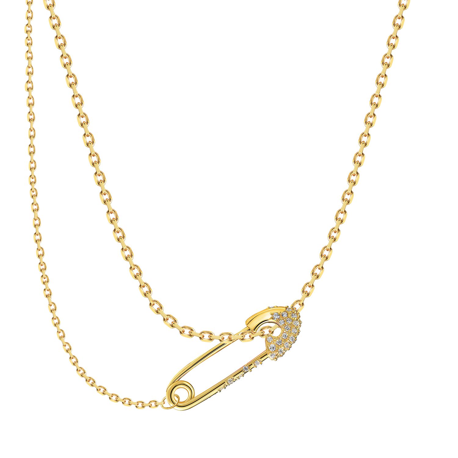Колье Crystal Pin Necklace - Gold
