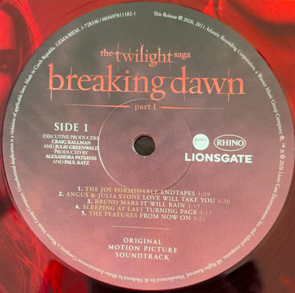 Soundtrack / The Twilight Saga: Breaking Dawn, Part 1 (Original Motion Picture Soundtrack)(Coloured Vinyl)(2LP)