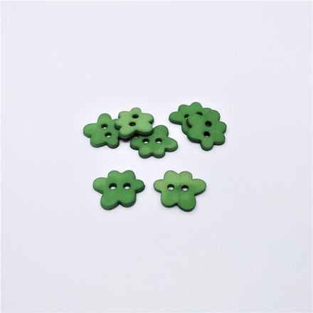 Пуговица №131 на прокол "Цветок" Б (зелен.)