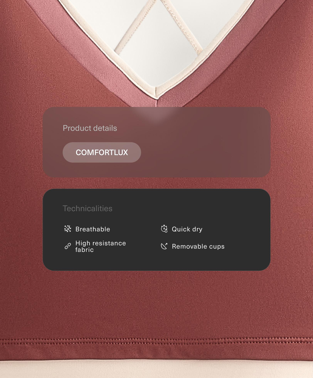 Oysho Топ Comfortlux, линялый махагон