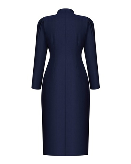 Платье миди приталенное с пуговицей фрезией