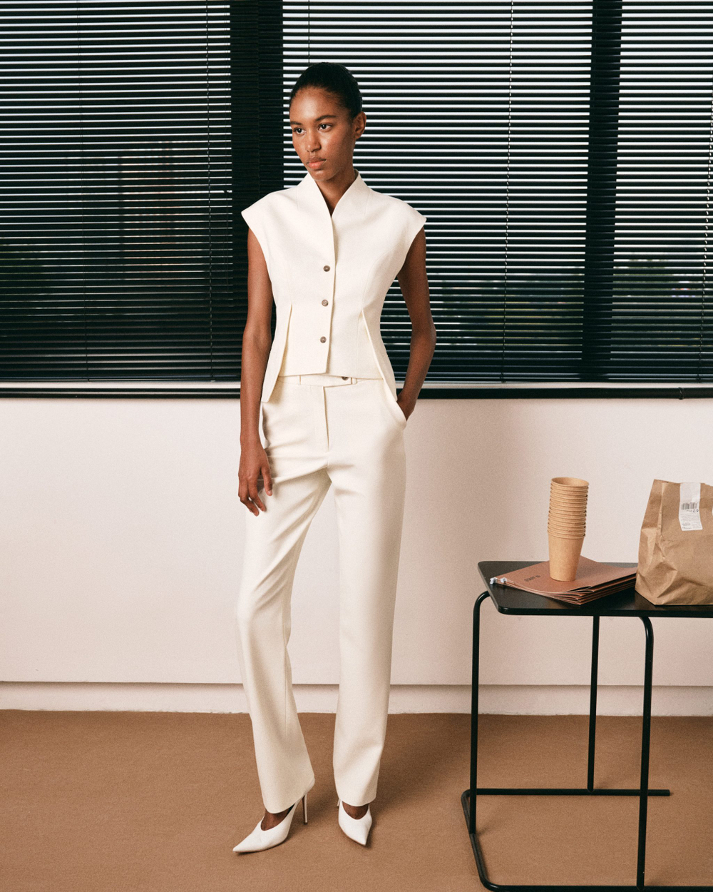 Брюки Шерстяные цвета слоновой