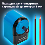 Точилка механическая BRAUBERG ULTRA для чернографитных и цветных карандашей крепление к столу цвет корпуса светло-синий с черным (2 штуки в упаковке)